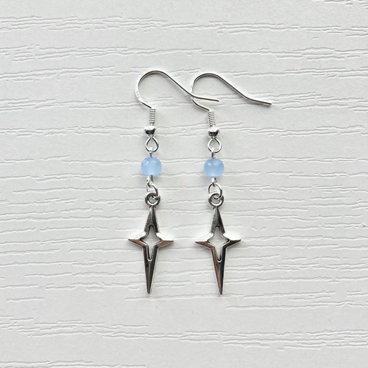 blue north star earrings