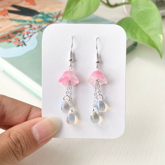 pink jellyfish earrings