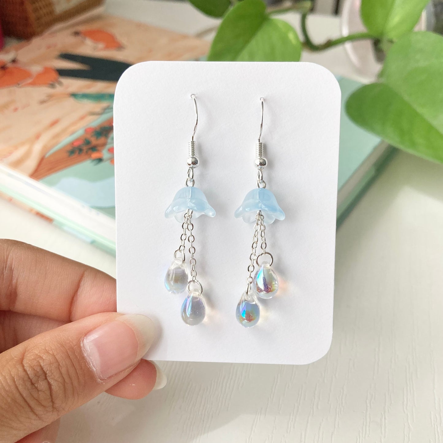 blue jellyfish earrings